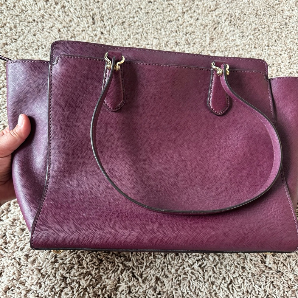 MICHAEL Michael Kors Burgundy Dee Dee Convertible Tote Bag - Picture 14 of 14